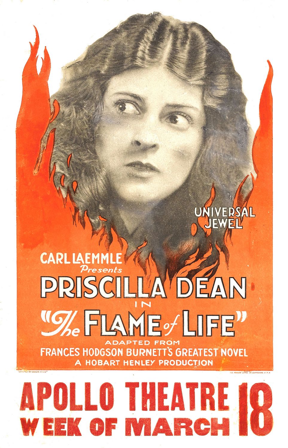 Extra Large Movie Poster Image for The Flame of Life 