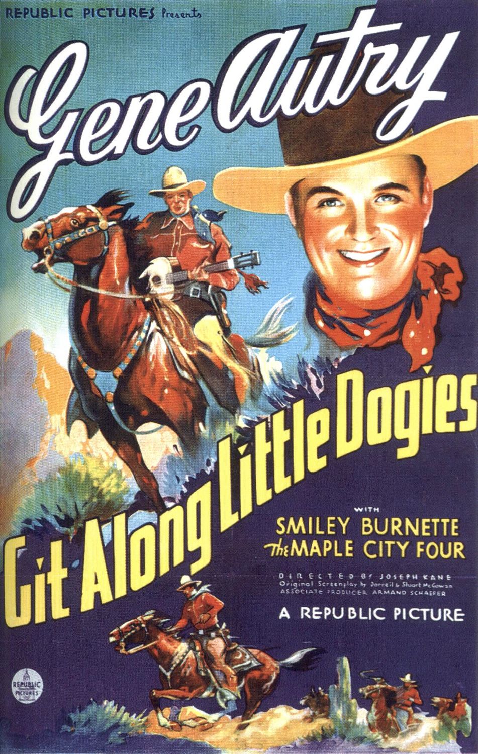 Extra Large Movie Poster Image for Git Along Little Dogies 