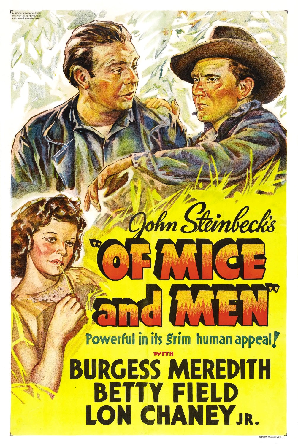 Extra Large Movie Poster Image for Of Mice and Men 