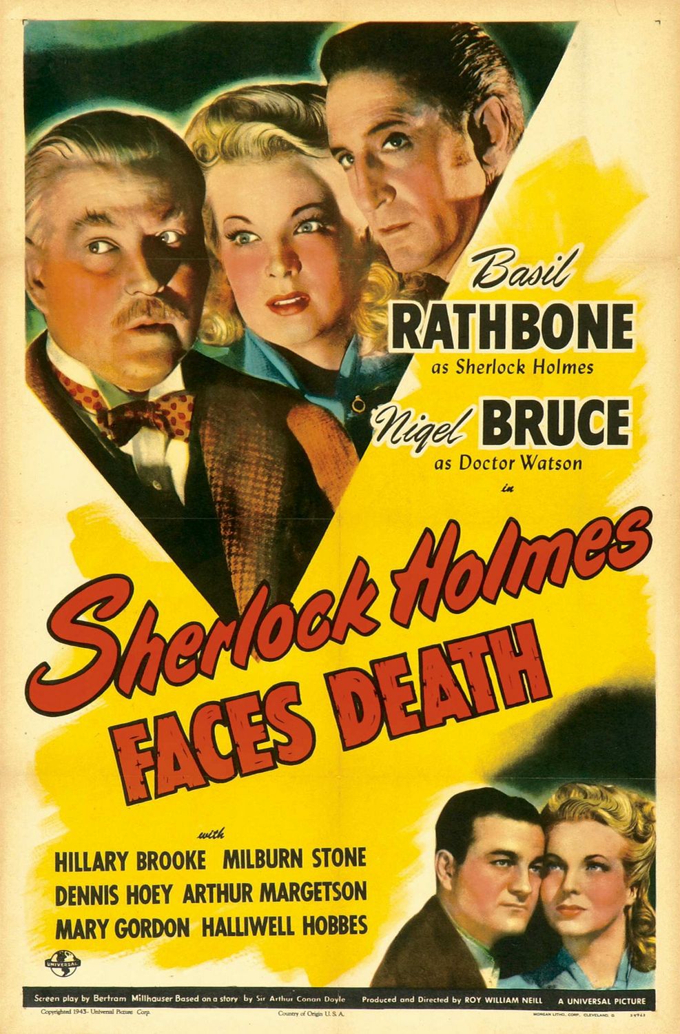 Extra Large Movie Poster Image for Sherlock Holmes Faces Death 