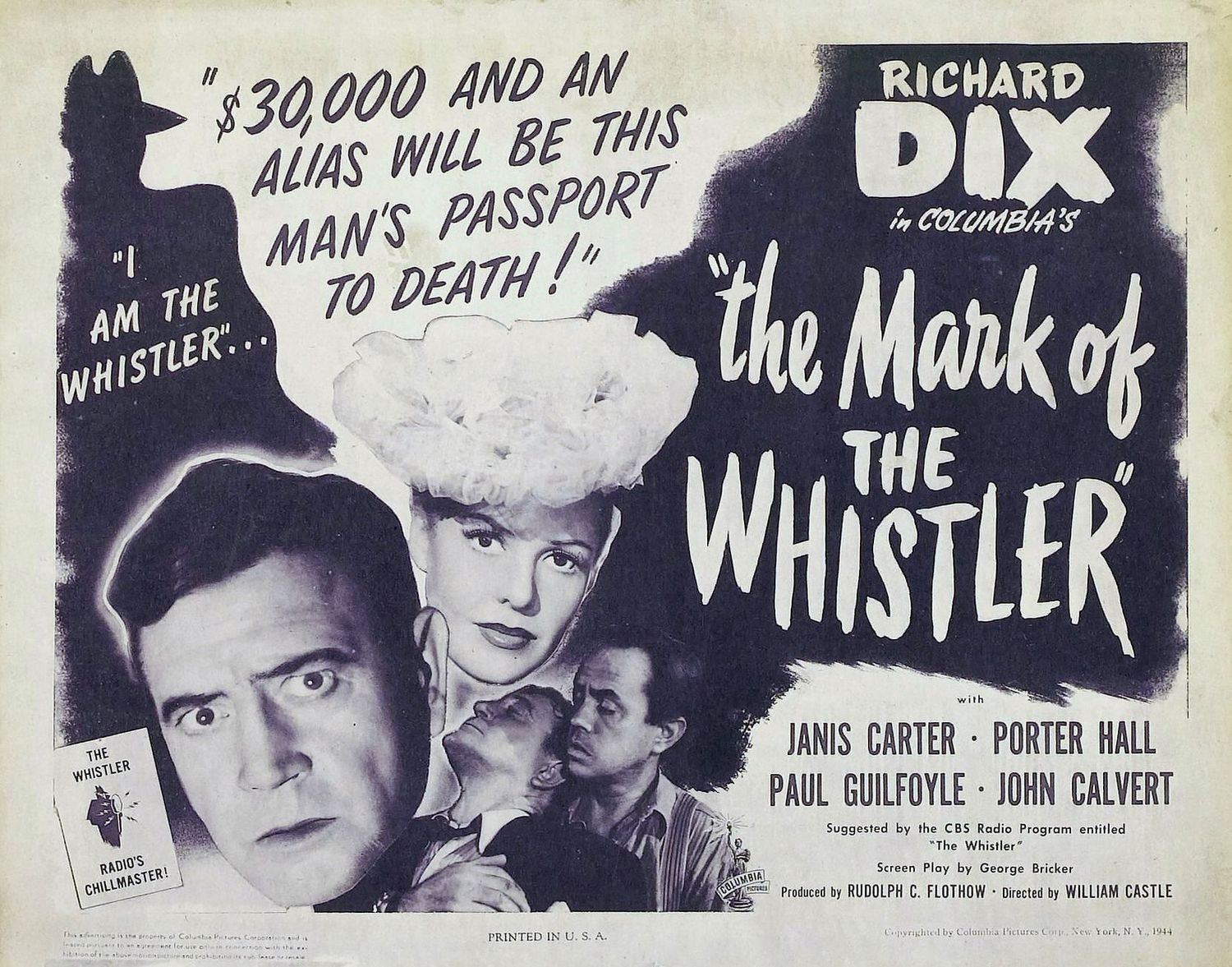 Extra Large Movie Poster Image for The Mark of the Whistler 