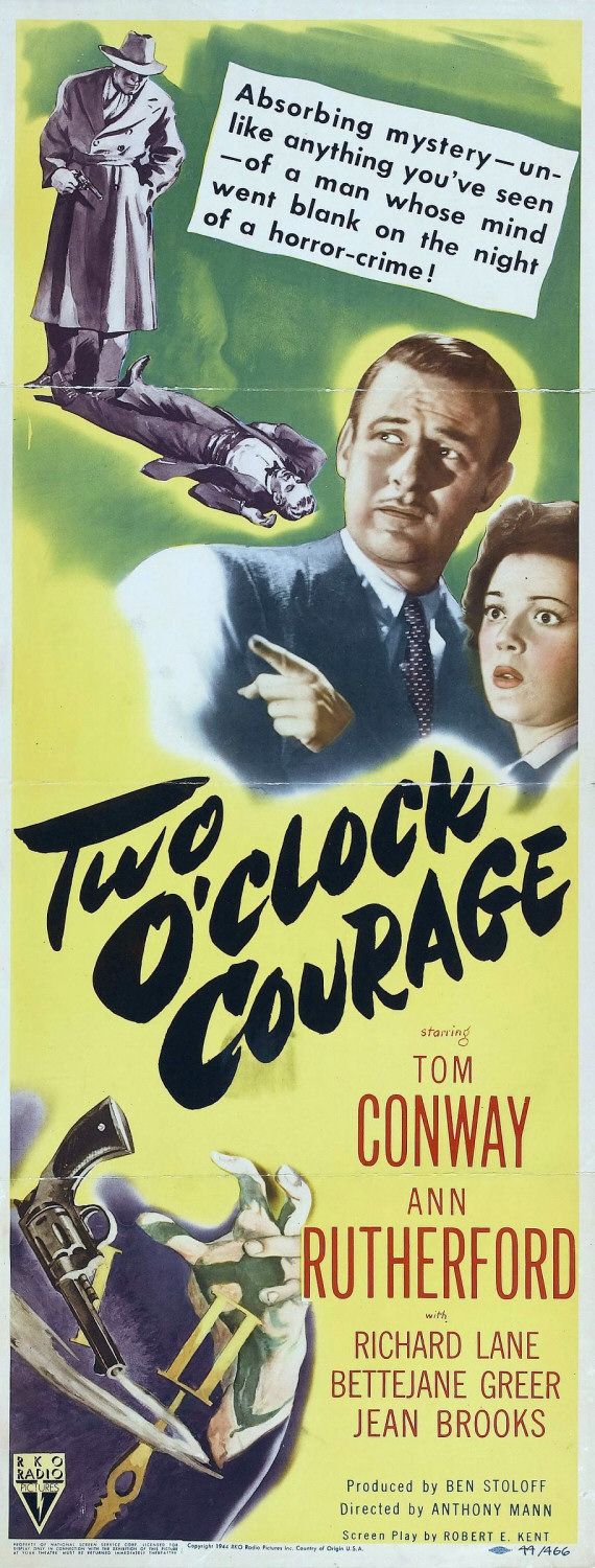 Extra Large Movie Poster Image for Two O'Clock Courage 