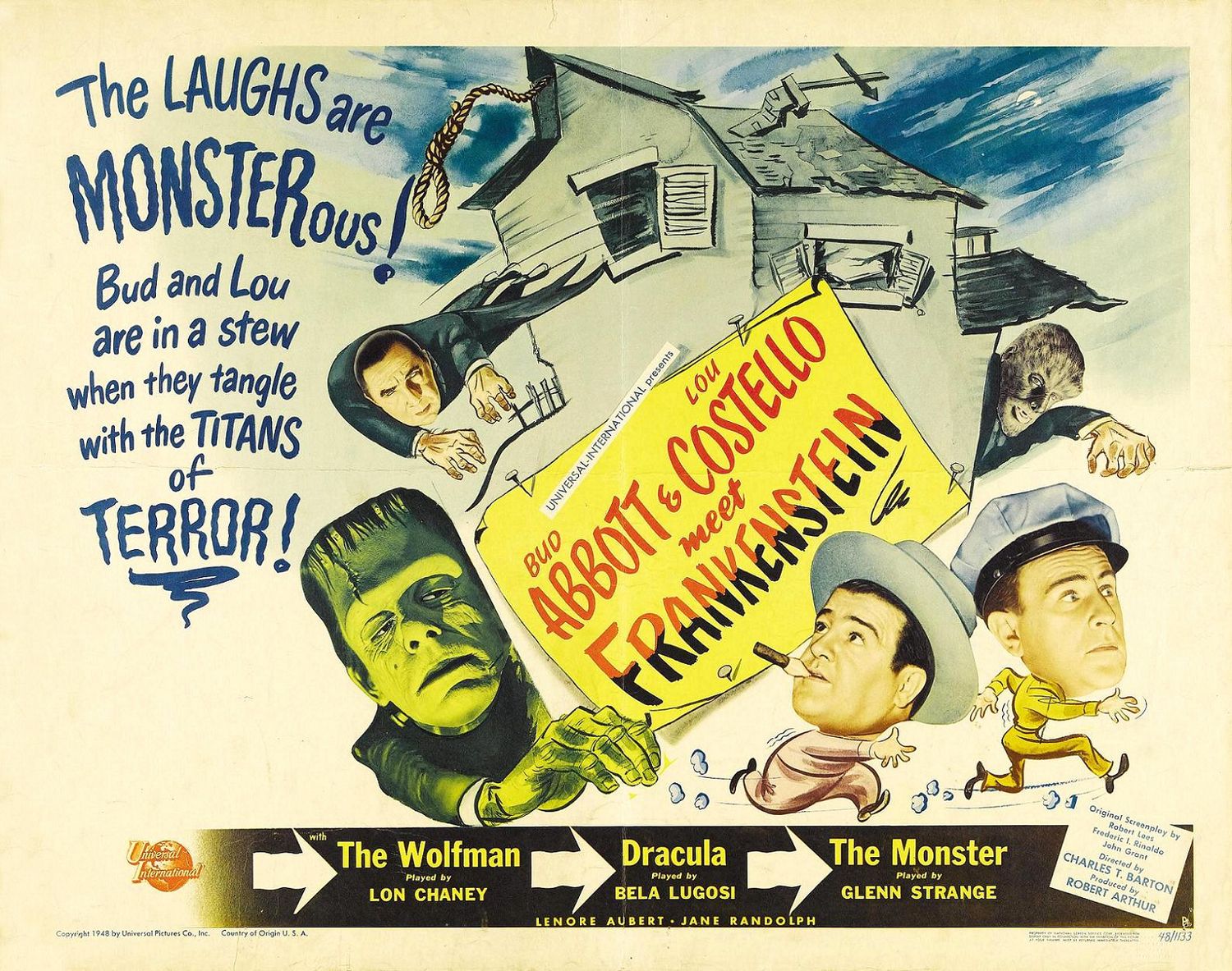 Extra Large Movie Poster Image for Bud Abbott Lou Costello Meet Frankenstein (#3 of 4)