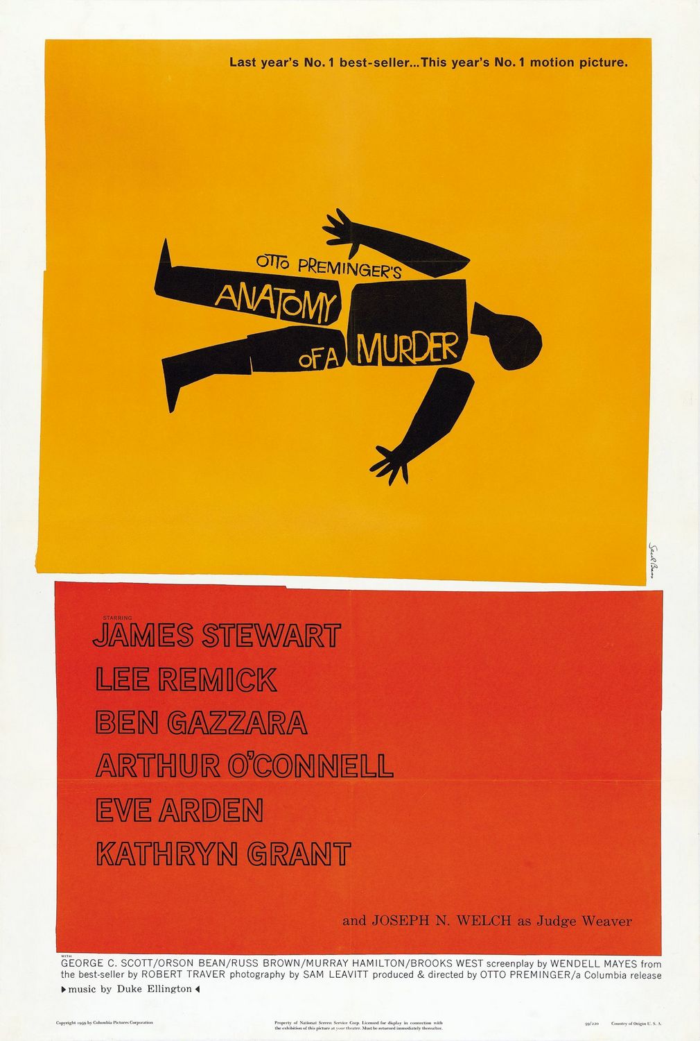 Extra Large Movie Poster Image for Anatomy of a Murder (#2 of 2)