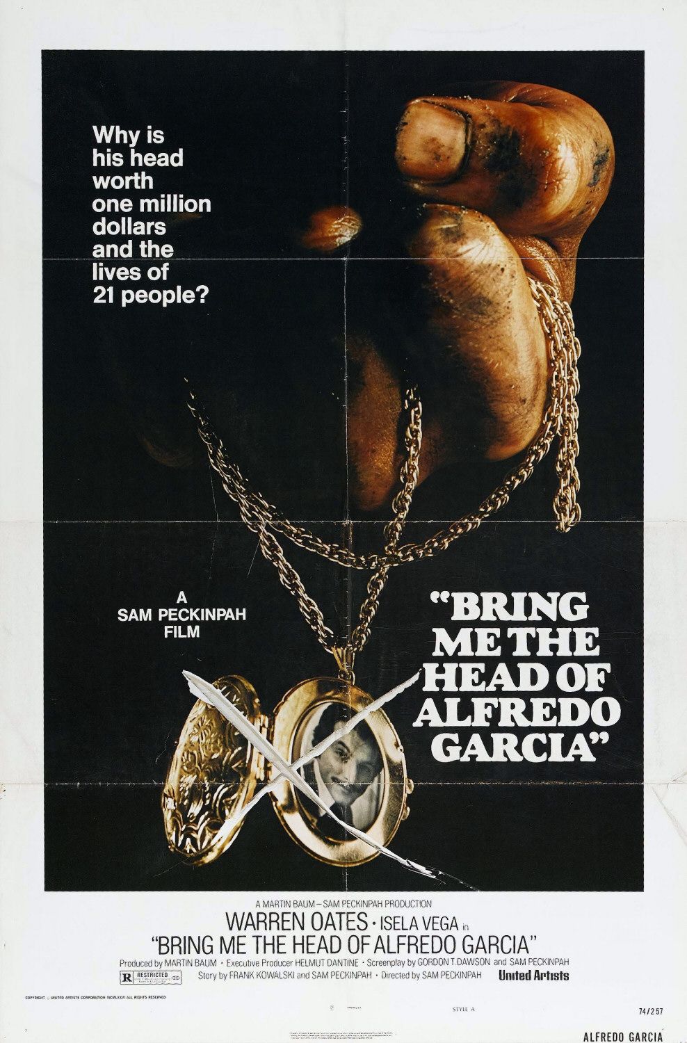 Extra Large Movie Poster Image for Bring Me the Head of Alfredo Garcia (#3 of 3)