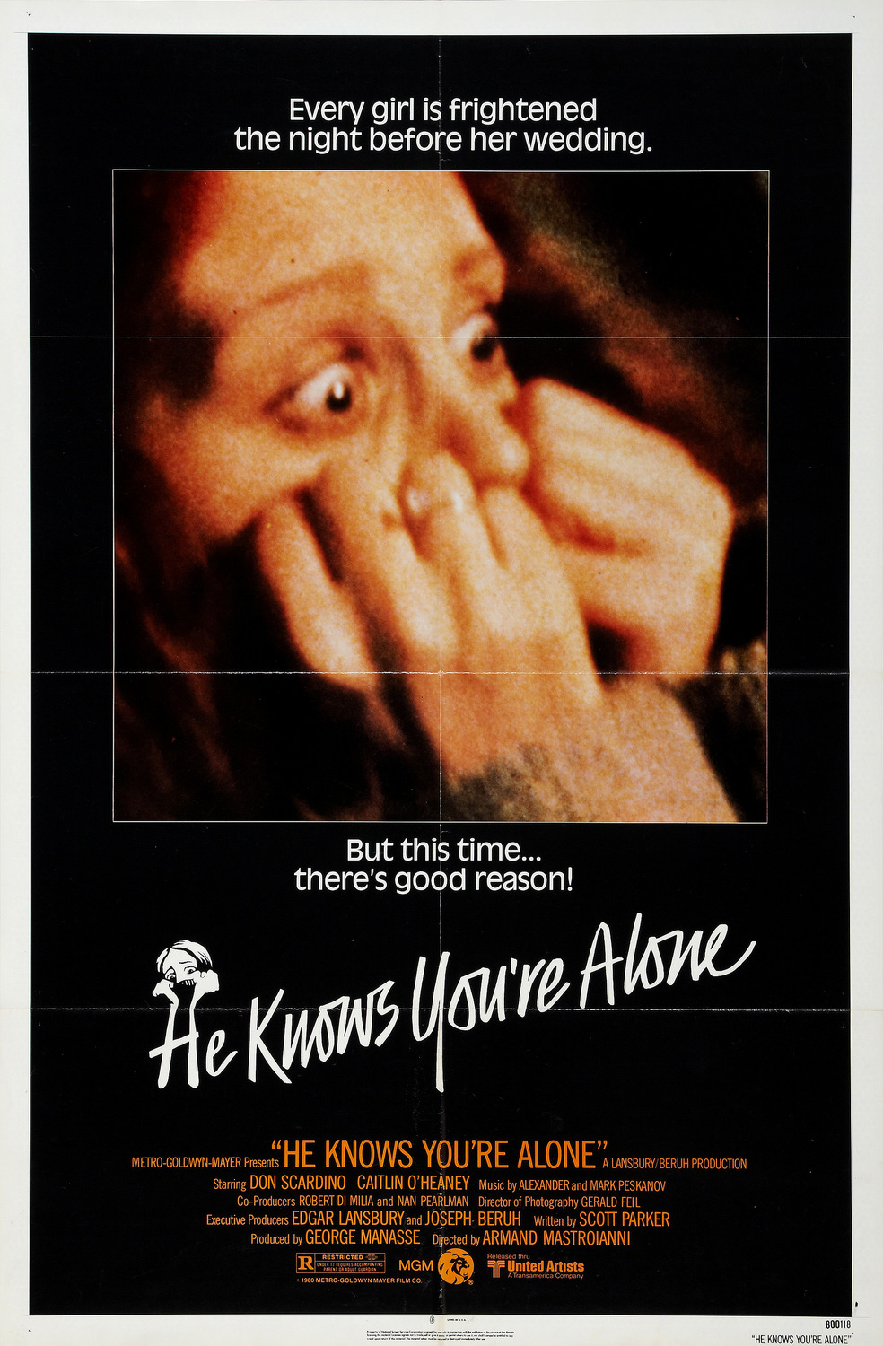 Extra Large Movie Poster Image for He Knows You're Alone 