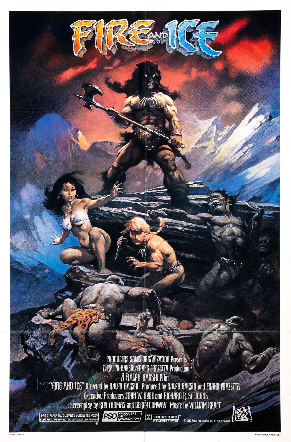 Extra Large Movie Poster Image for Fire and Ice 
