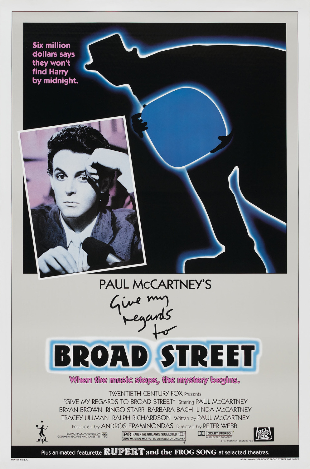 Extra Large Movie Poster Image for Give My Regards to Broad Street (#1 of 4)