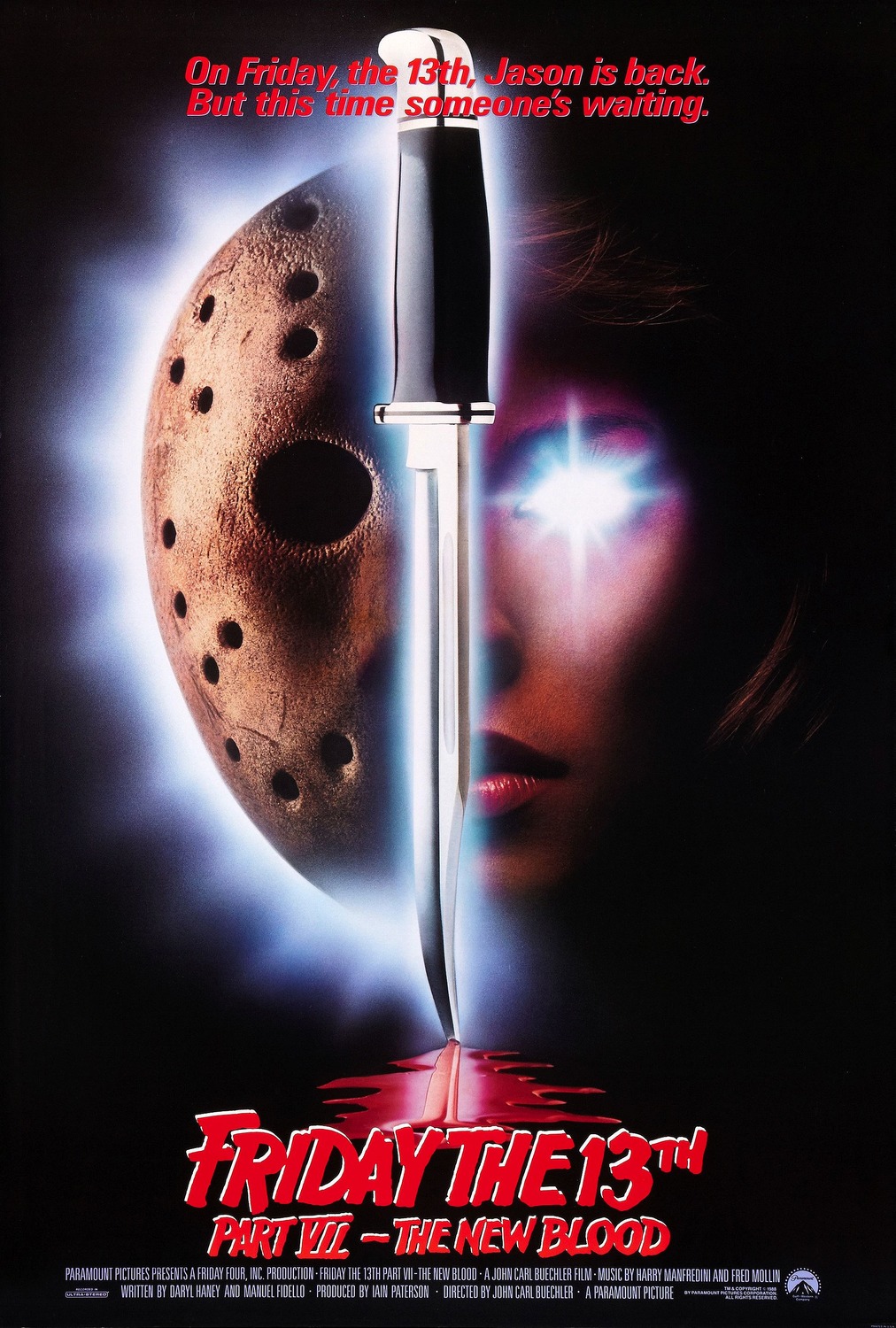 Extra Large Movie Poster Image for Friday the 13th Part VII: The New Blood 
