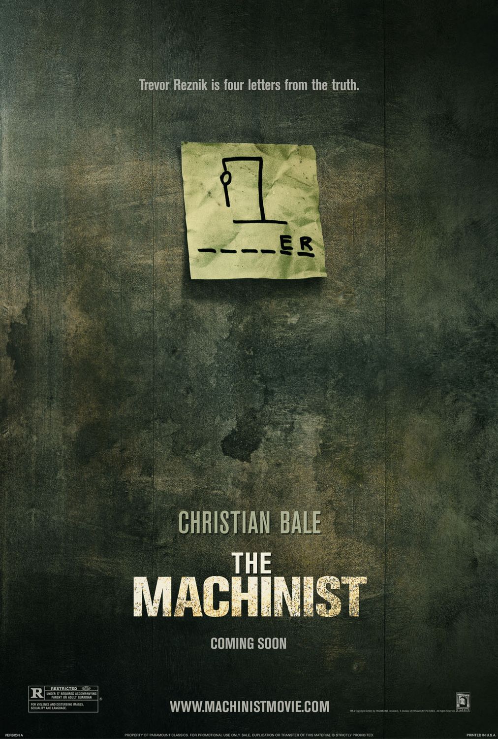 Extra Large Movie Poster Image for The Machinist (#2 of 5)