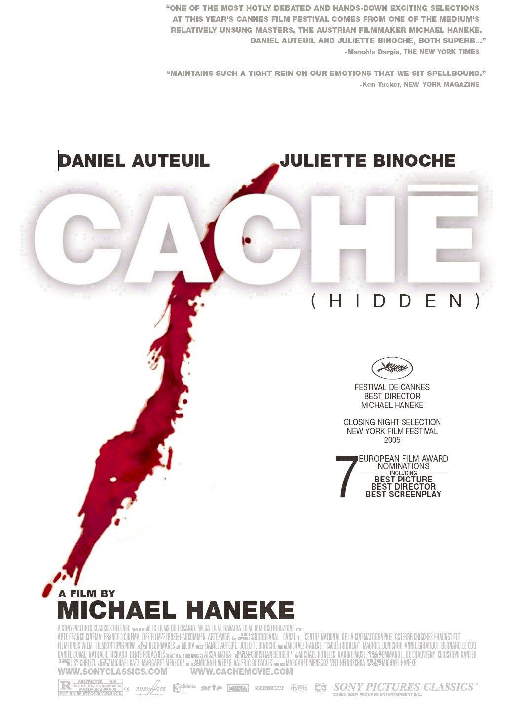 Extra Large Movie Poster Image for Cache (aka Hidden) (#1 of 4)