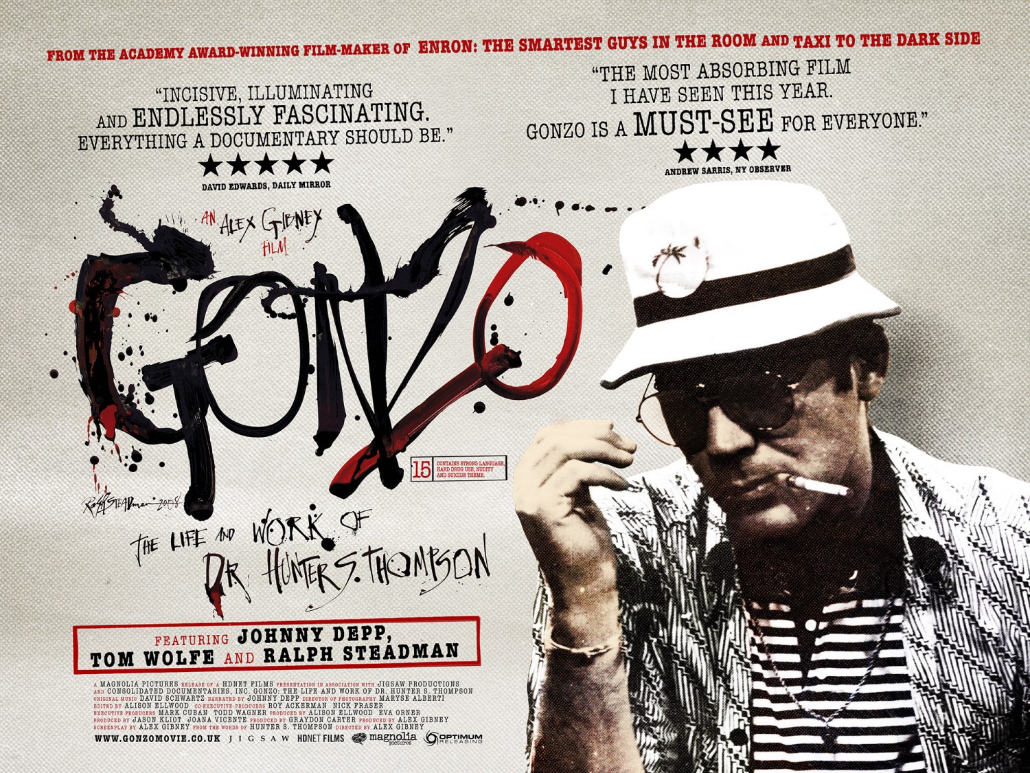 Extra Large Movie Poster Image for Gonzo: The Life and Work of Dr. Hunter S. Thompson (#2 of 2)