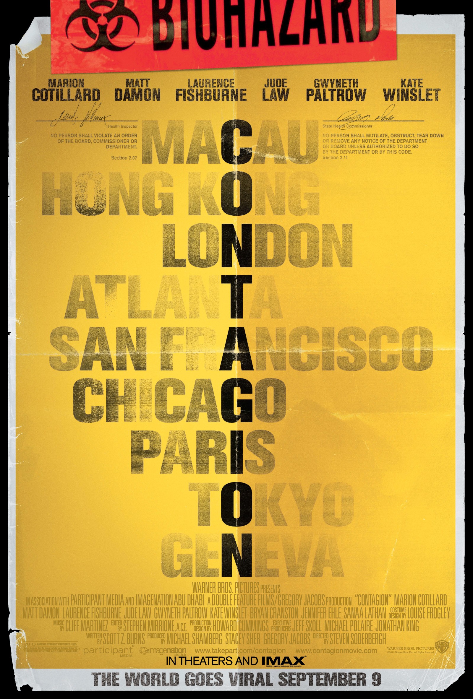 Mega Sized Movie Poster Image for Contagion (#1 of 8)