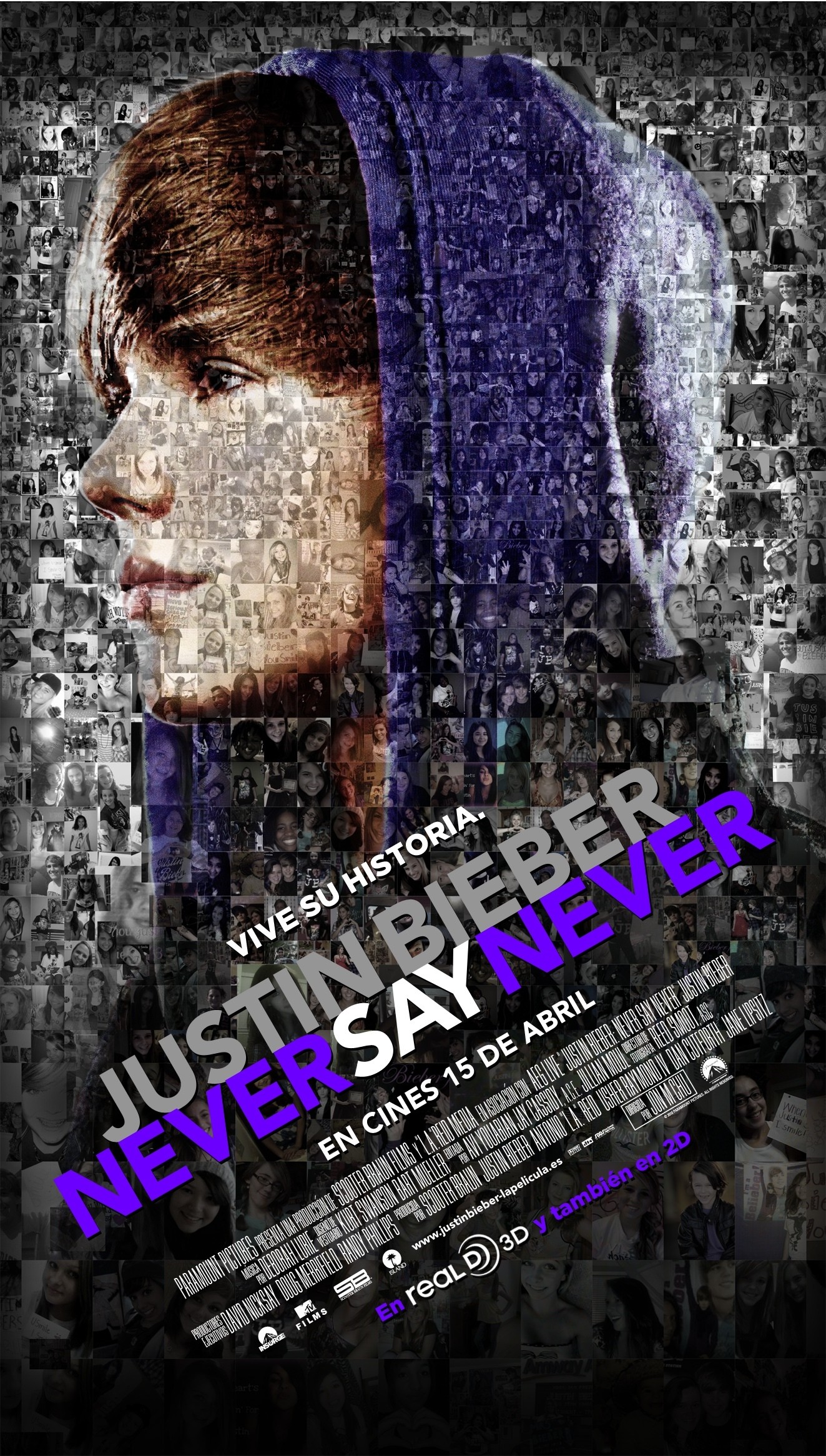 Mega Sized Movie Poster Image for Justin Bieber: Never Say Never (#4 of 4)
