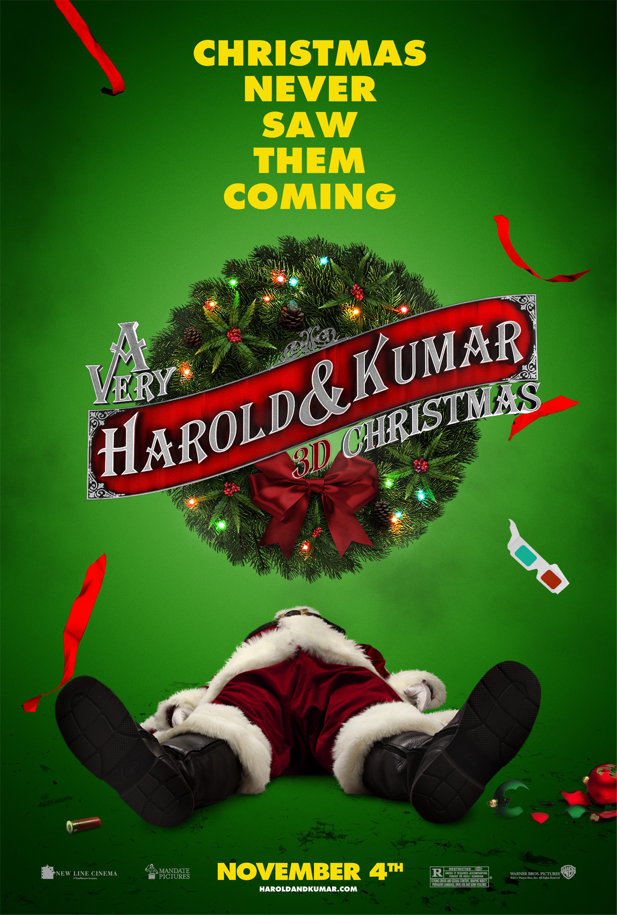 Mega Sized Movie Poster Image for A Very Harold & Kumar Christmas (#1 of 13)