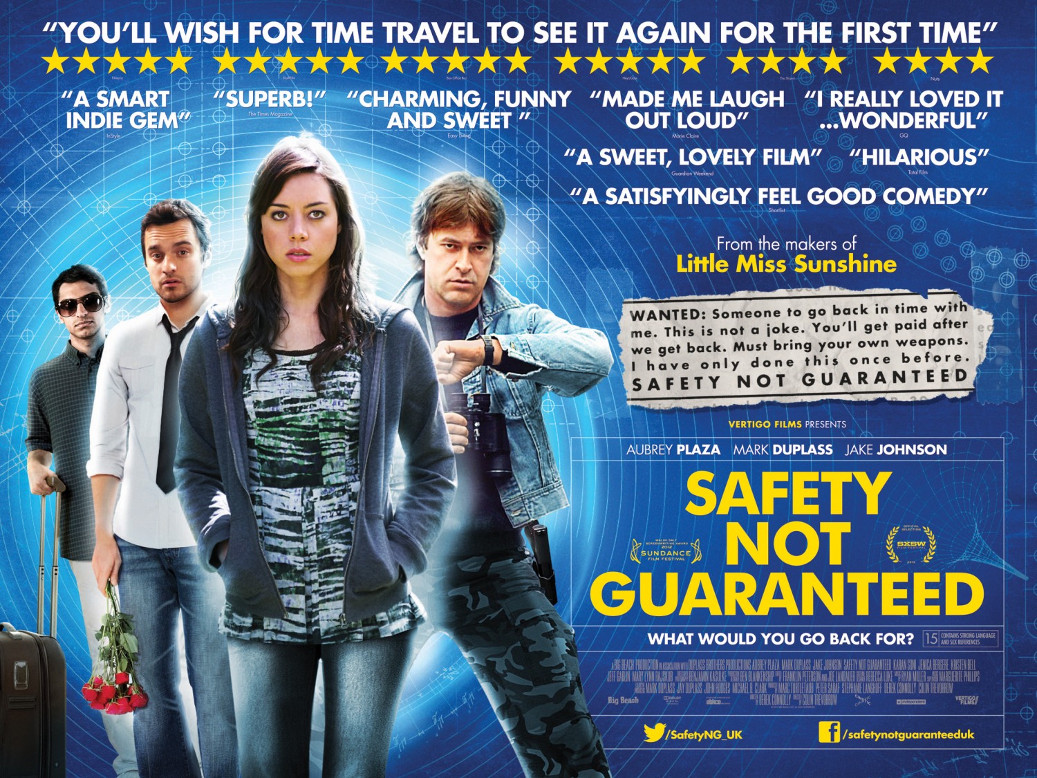 Extra Large Movie Poster Image for Safety Not Guaranteed (#3 of 3)