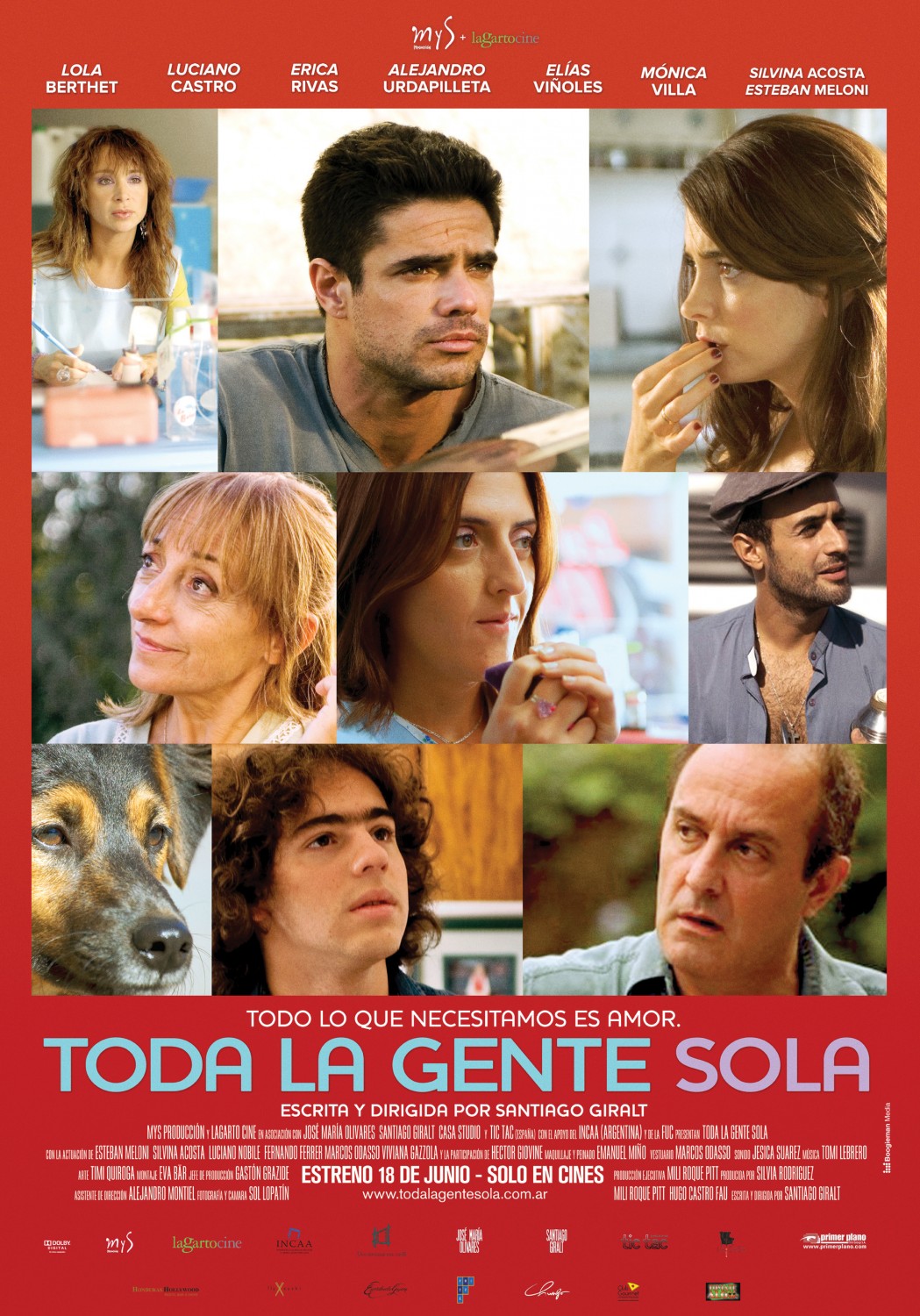 Extra Large Movie Poster Image for Toda la gente sola 