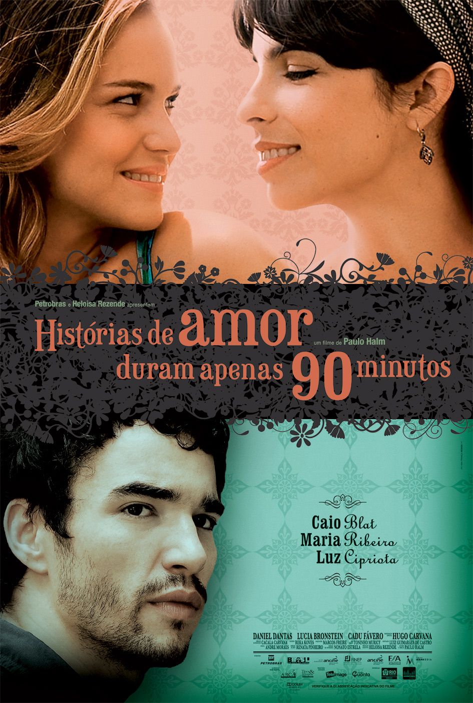 Extra Large Movie Poster Image for Histórias de Amor Duram Apenas 90 Minutos 
