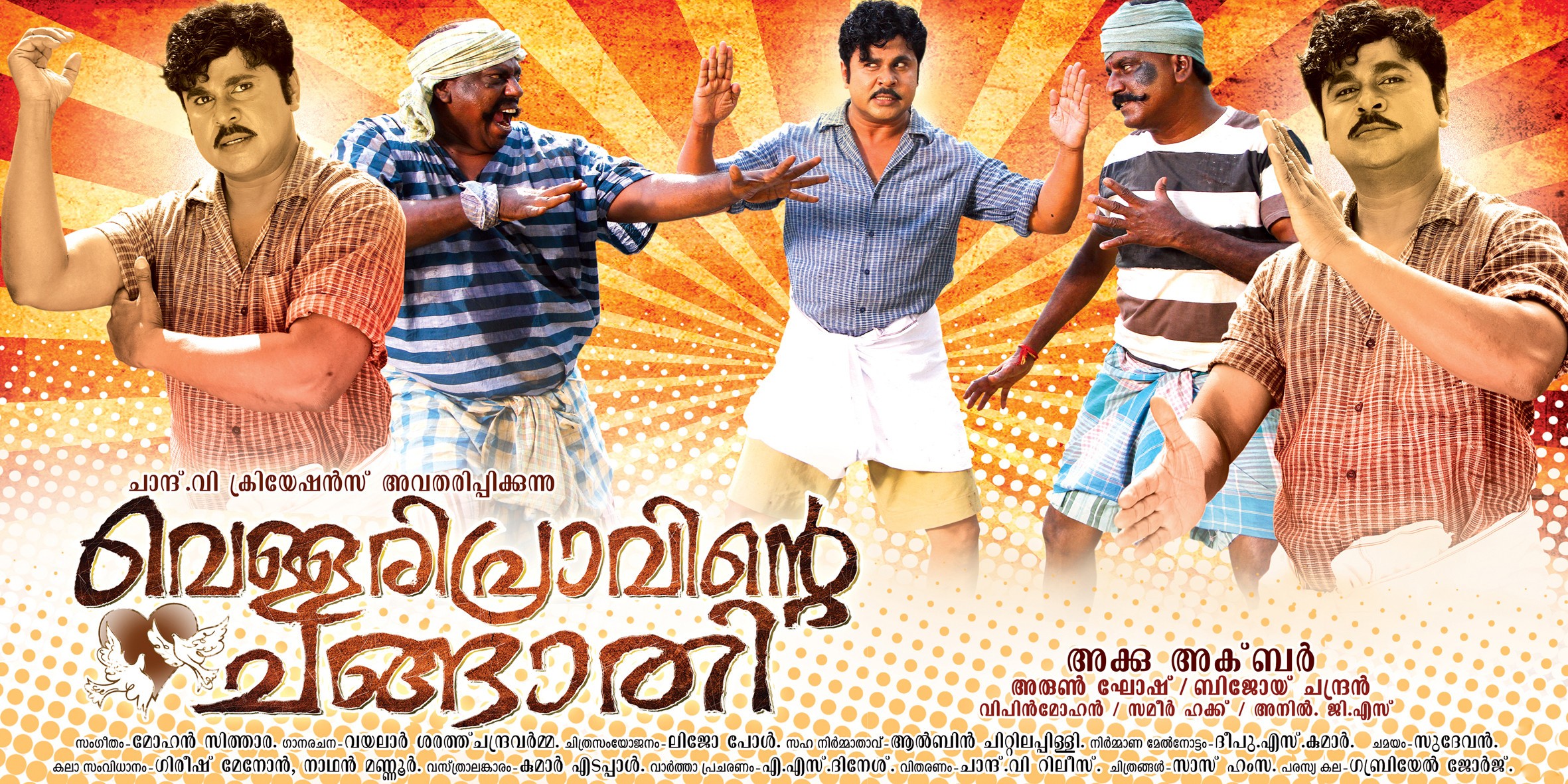 Mega Sized Movie Poster Image for Vellaripravinte Changathi (#5 of 9)