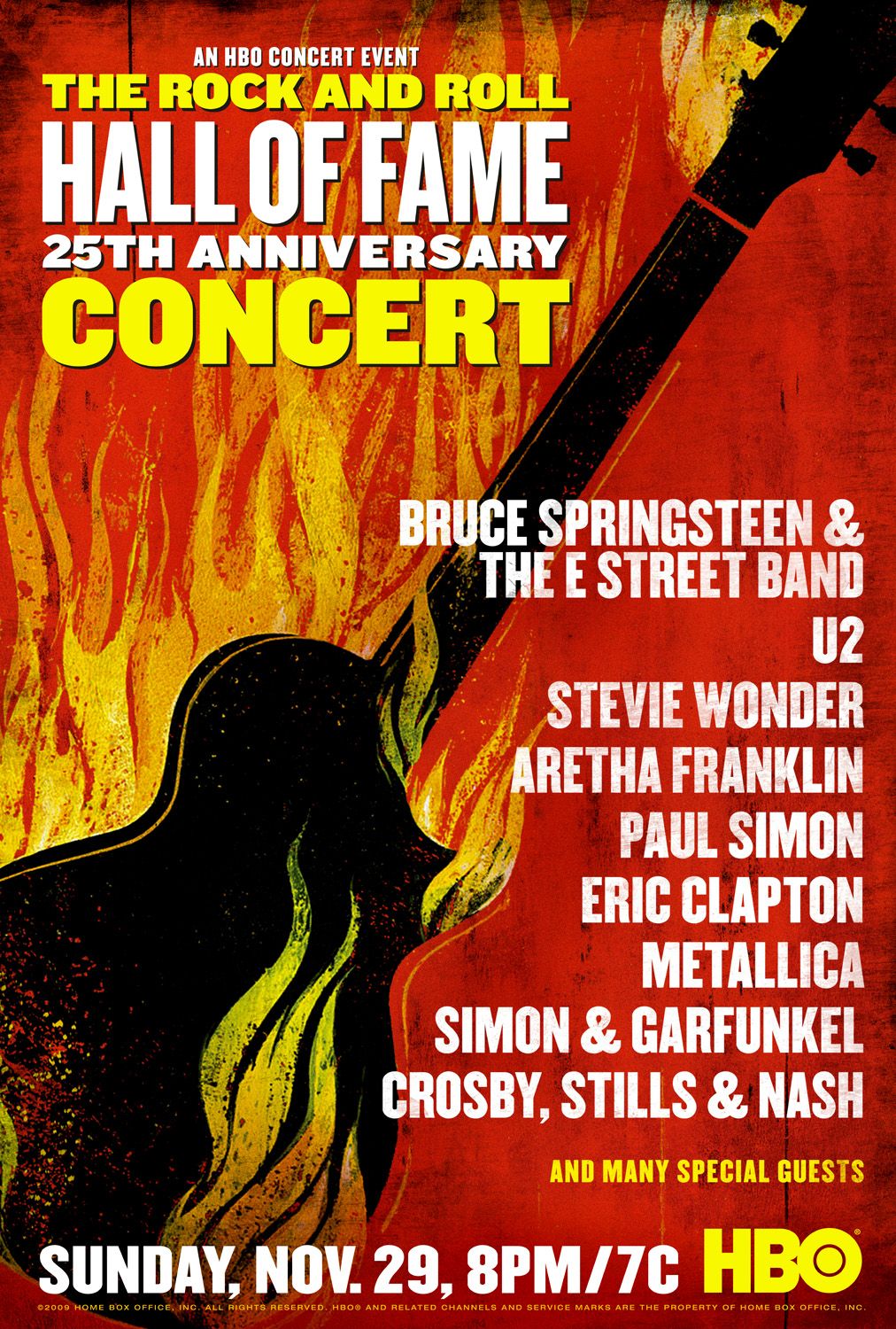 Extra Large TV Poster Image for The Rock and Roll Hall of Fame 25th Anniversary Concert 