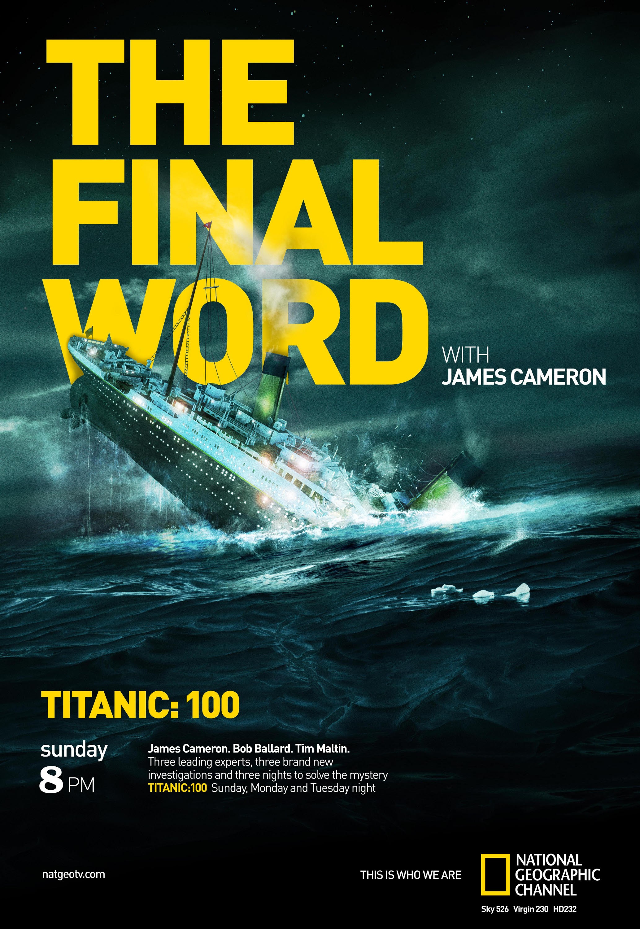 Mega Sized TV Poster Image for Titanic: Final Word with James Cameron 